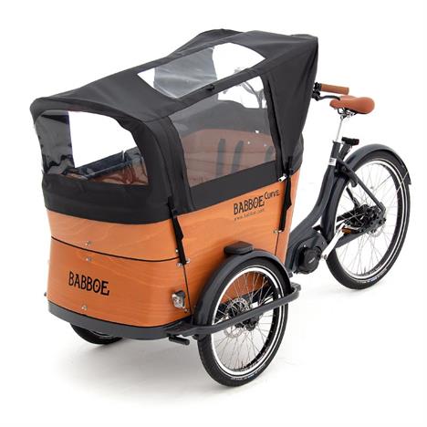 El ladcykel Babboe Curve Mountain - kaleche i sort kvalitets-materiale