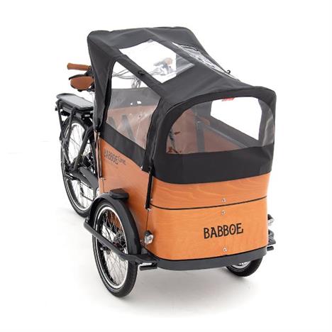 Babboe E-Curve ladcykel med el - kaleche med tag vinduer